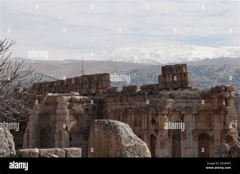 Snow-capped, Anti-Lebanon Mountains , from the Great Court, Heliopolis ...