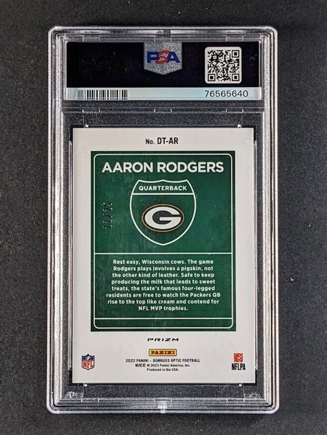 2022 Panini Donruss Optic AARON RODGERS 25 Black Pandora Downtown SP