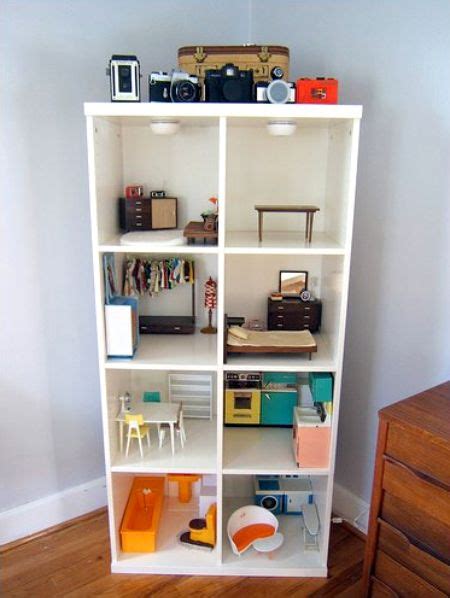 Diy Dollhouse Made Of A Simple Bookcase From Ikea Shelterness