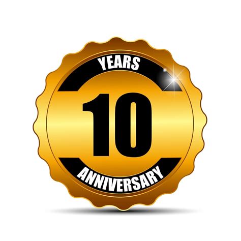 10 Anniversary Gold Label Sign Template Vector Illustration 2862974 Vector Art At Vecteezy