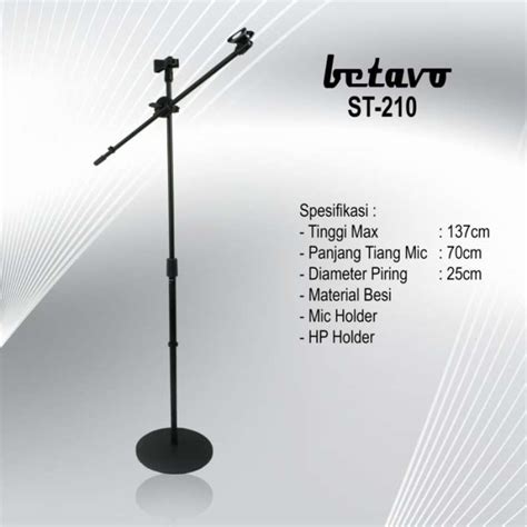 Promo Stand Mic Betavo ST210 Standing Mic Kaki Bulat Diskon 23 Di