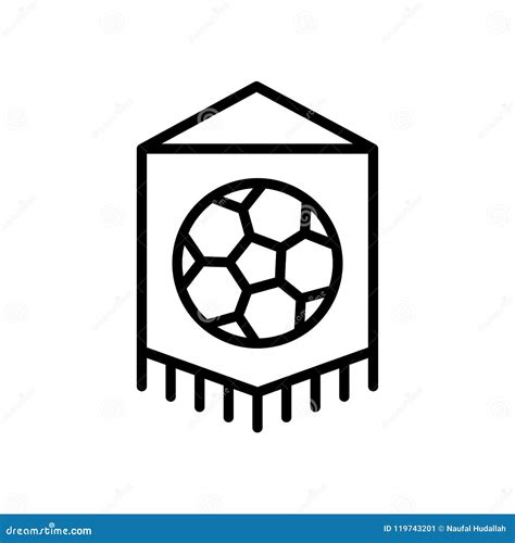 Football Team Flag Icon Simple Illustration Outline Style Sport Symbol