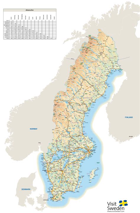 Large detailed highways map of Sweden with all cities and airports ...