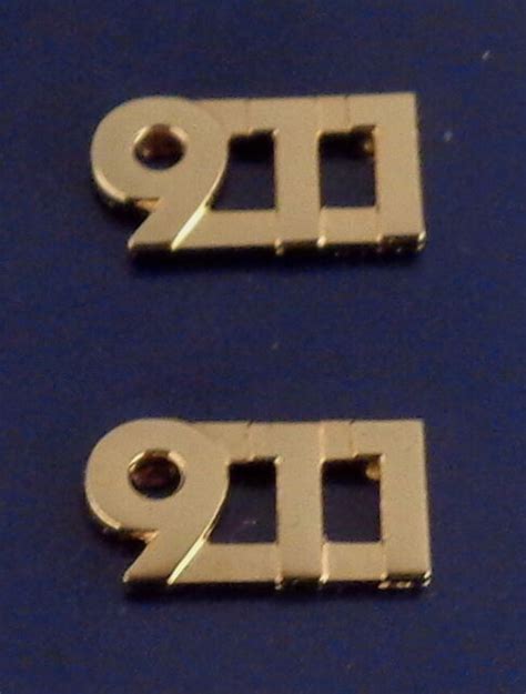 911 Policefireems Dispatcher Collarlapel Pins Polished Gold 14 9 1