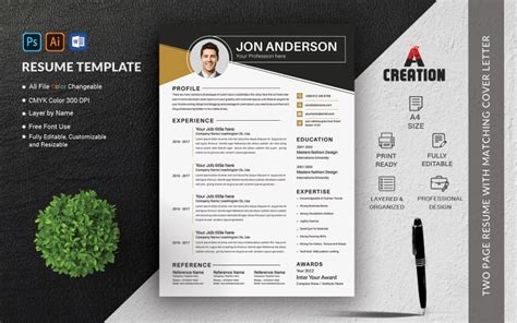 Jon Anderson Fully Editable Resume Template Templatemonster