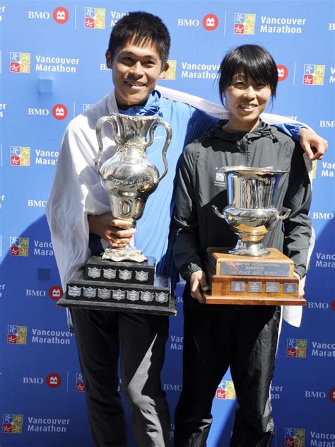 川内優輝選手、バンクーバーマラソンで婚約者の水口さんと共にアベック優勝 Vancoupon ＆スクール情報