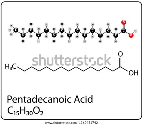 Pentadecanoic Acid Molecule Structure Stock Vector Royalty Free