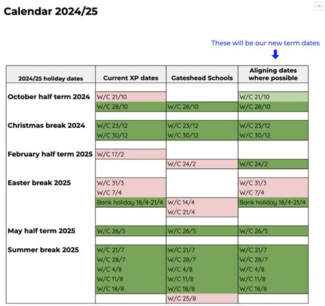 Xpg Term Dates 202324 And 202425 Xp Gateshead