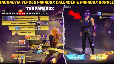 Indonesia Server Paradox Calender Paradox Evo Bundle Ff Indonesia