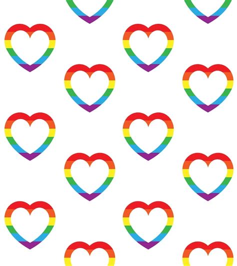 Premium Vector Seamless Pattern Of Lgbt Rainbow Flag Hearts