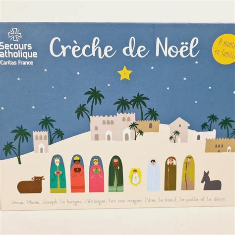 Crèche de Noel en carton à monter en famille Secours Catholique