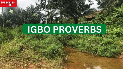 IGBO PROVERBS AND EXPLANATION UNDERSTANDING THE IGBO PROVERBS IN