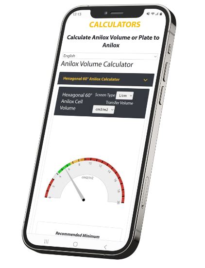 Apex Anilox Volume Calculator - Apex International