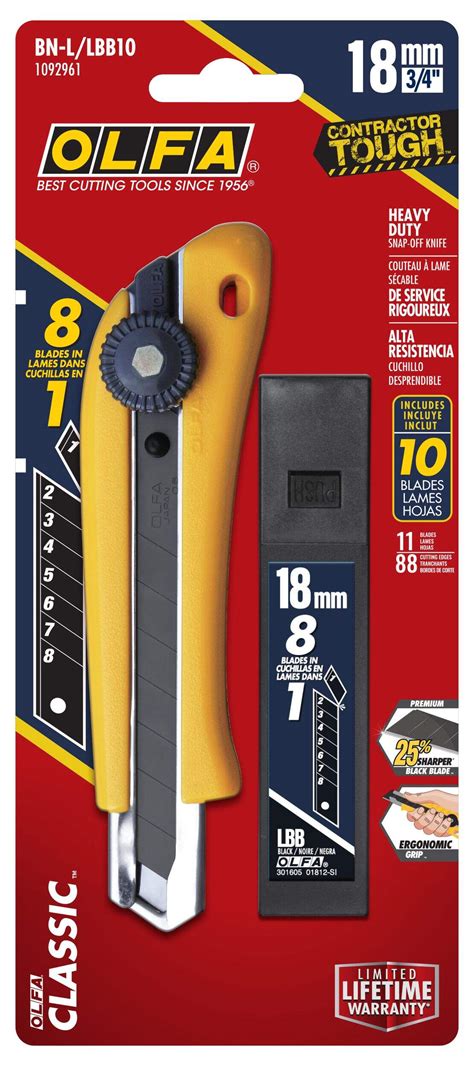 Olfa Bn Llbb10 1092961 Heavy Duty Snap Off Utility Knife With Bonus