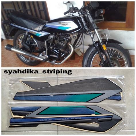 Jual STIKER STRIPING LIS BODY HONDA GL PRO BLACK ENGINE THN 1993