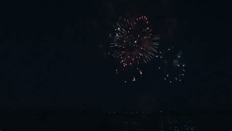 slow motion fireworks show glitter red Stock Footage Video (100% ...