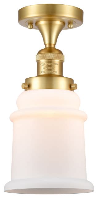 Franklin Restoration Canton Light Semi Flush Mount In Satin Gold