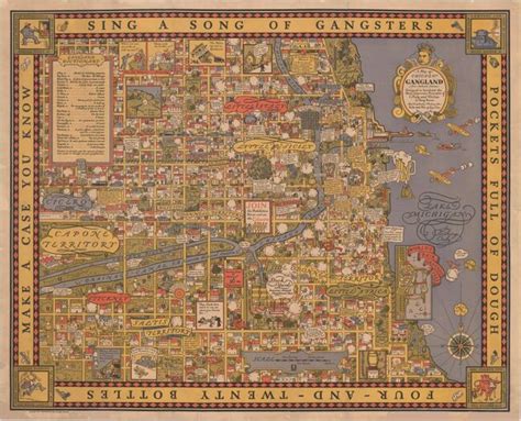 Rare Pictorial Map of Chicago Gang Wars During Prohibition, "A Map...