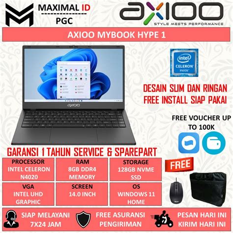 Jual Axioo Mybook Hype Intel N Ram Gb Gb Ssd Windows Home