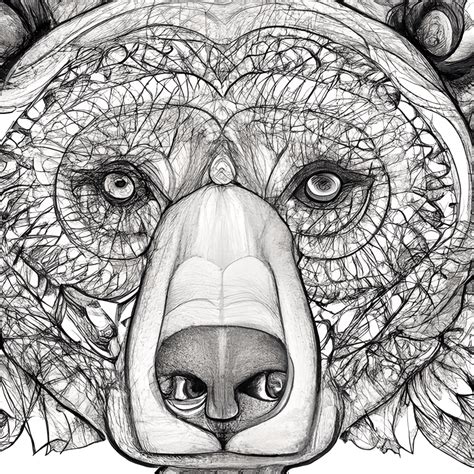 Grizzly Bear Coloring Page · Creative Fabrica