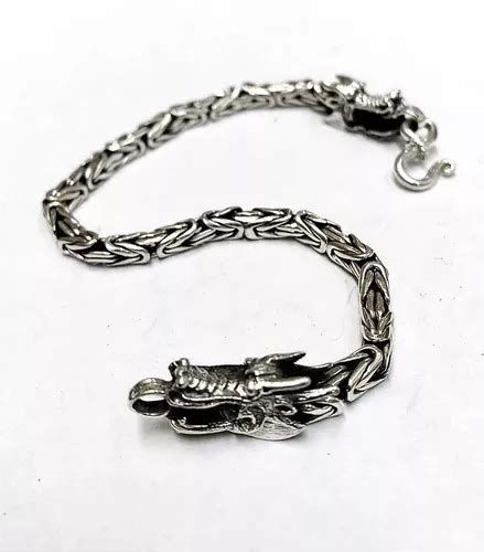 Pulsera Dragón Oriental De Plata 925 Garantizada Tipo Bali Meses sin