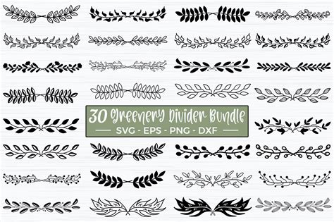 Greenery Leaf Divider Svg Bundle By Bundlestshirt Thehungryjpeg