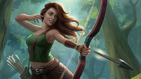 Female Archer Female Bow And Arrow Hd Wallpaper Pxfuel