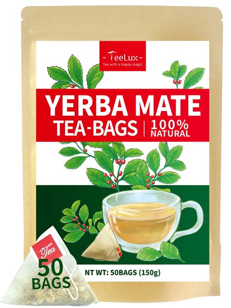 TeeLux Pure Infusion Yerba Mate Tea Bags Unsmoked Antioxidant Rich