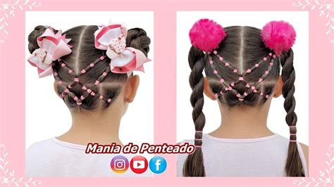 Maria Chiquinha Cabelo - Penteado Infantil com Maria Chiquinha ou Coques 💖 | Two Buns or ...