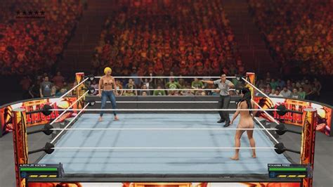 WWE K Alison Lee Watson With Jeans Low Blow To Butt Naked Roxanna