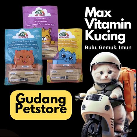 Jual MAX VIT Suplemen Vitamin Kucing BULU GEMUK IMUN Shopee Indonesia