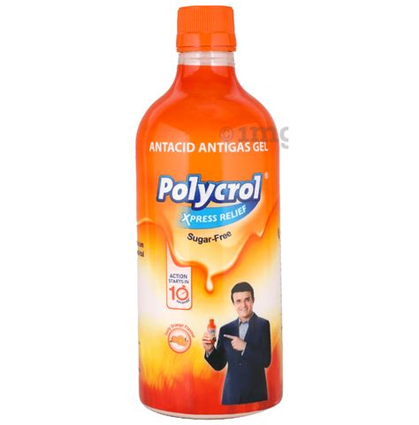 Polycrol Xpress Relief Sugar Free Antacid Antigas Gel Flavour Tasty