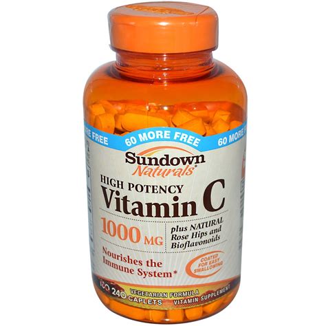 Sundown Naturals High Potency Vitamin C 1000 Mg 240 Caplets Iherb