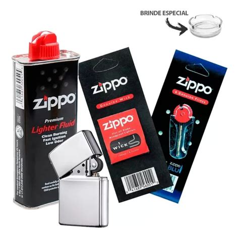 Kit Isqueiro Zippo Pedra Pavio Fluido F Cil Recarregar Parcelamento