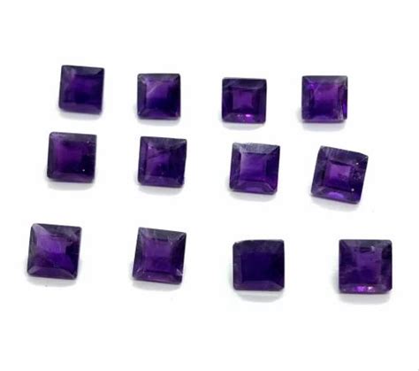 Square Purple Natural African Amethyst Gemstone For Making Jewelry