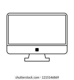 Blank Computer Screen Black White Stock Vector (Royalty Free ...