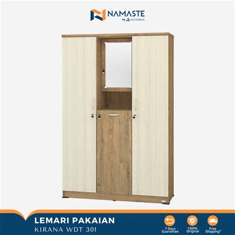 Jual Namaste Lemari Pakaian 3 Pintu Wardrobe Baju Almari Pakaian