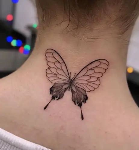 Aggregate More Than Blue Butterfly Neck Tattoo Latest In Cdgdbentre