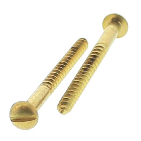 Tacoma Screw Products 8 X 1 Round Head Slotted Wood Screws — Brass