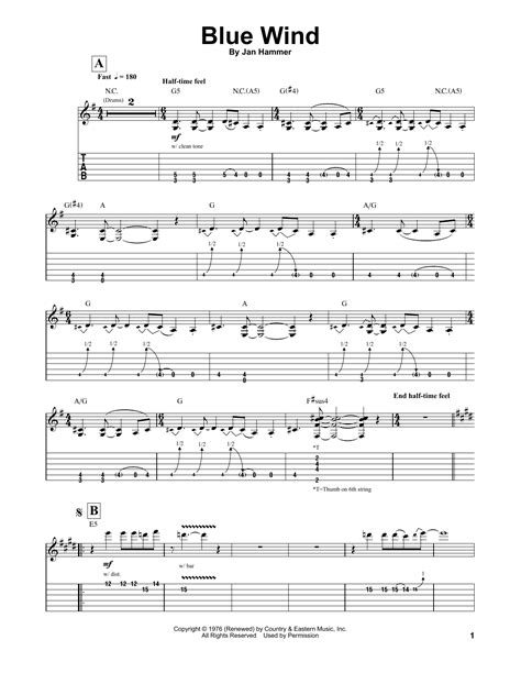 Blue Wind By Jeff Beck Guitar Tab Play Along Guitar Instructor