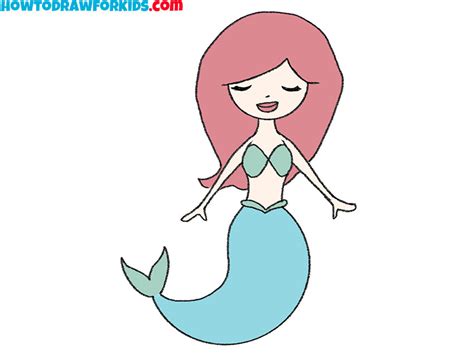 How to Draw an Easy Mermaid - Easy Drawing Tutorial For Kids