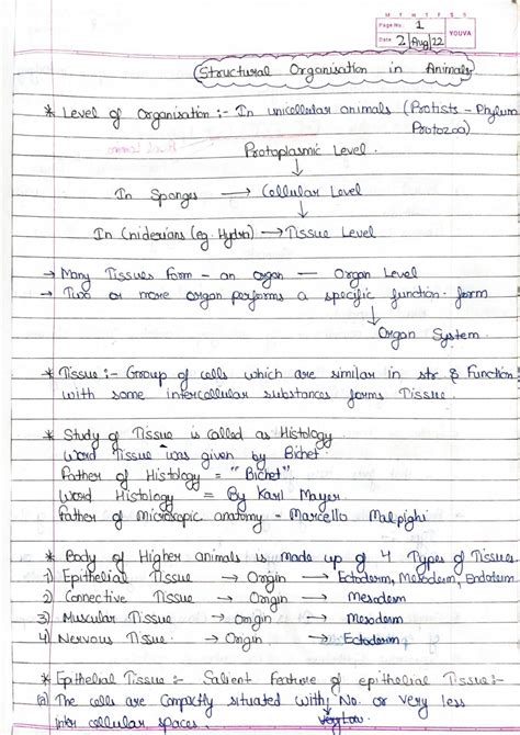 SOLUTION Structural Organisation Class 11th Biology Best Handwritten