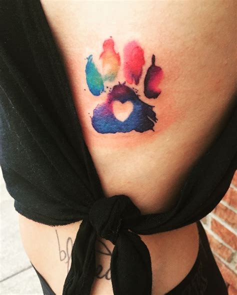 Watercolor Paw Print Tattoo Designs, Ideas and Meaning - Tattoos For You