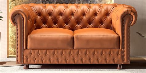 Buy Elton Leatherette 2 Seater Sofas In Brown Colour At 50 OFF By