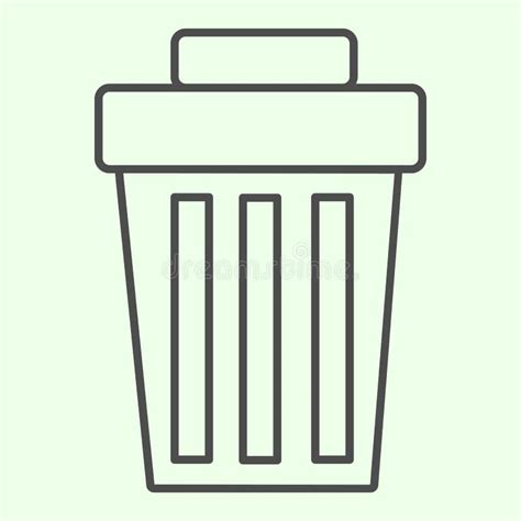 Recycle Garbage Thin Line Icon Bin With Recycle Symbol Vector