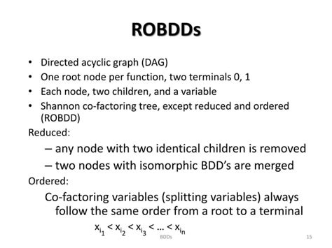 Reduced Ordered Binary Decision Diagram Ppt