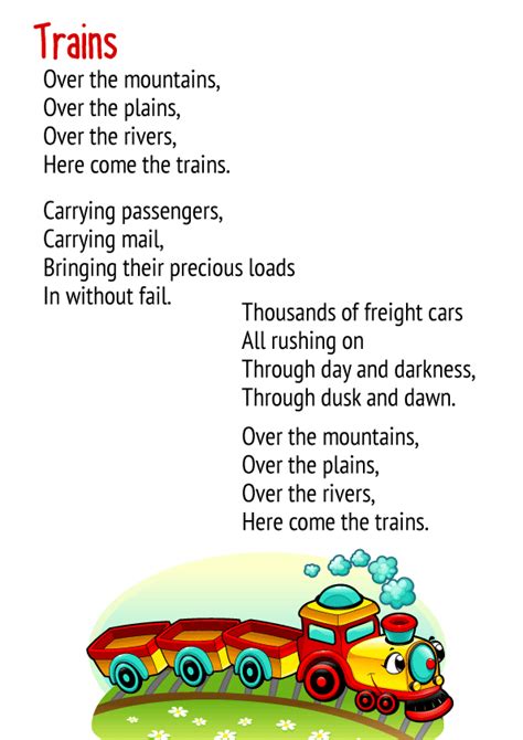 Trains Poem For Class 3 CBSE With Summary And Poem PDF