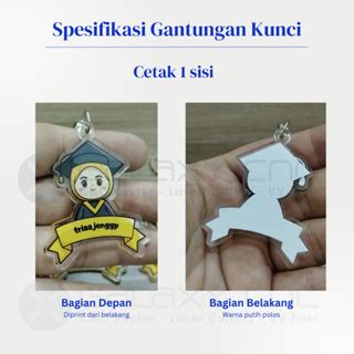 Jual Custom Gantungan Kunci Akrilik Ukuran Cm Cm Cm Uv