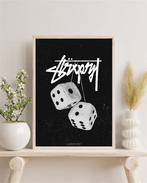 Printable Stussy Wall Art Poster Stussy Dice Wall Art Poster Fashion