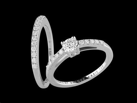 Solitaire Et Alliance Harmonie Or Blanc 18 Carats Diamant Central 0